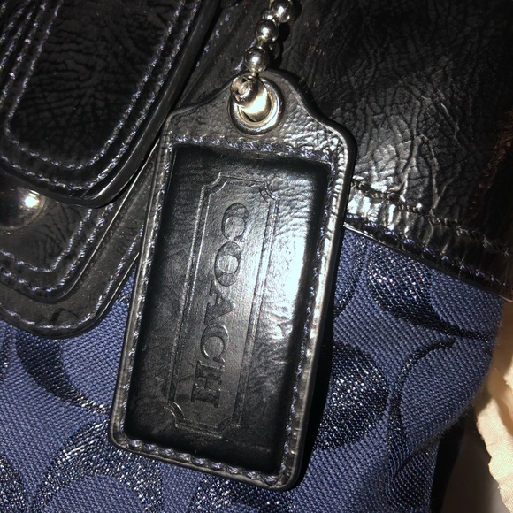 🟢🌼Navy Coach Purse with double straps - Picture 3 of 6